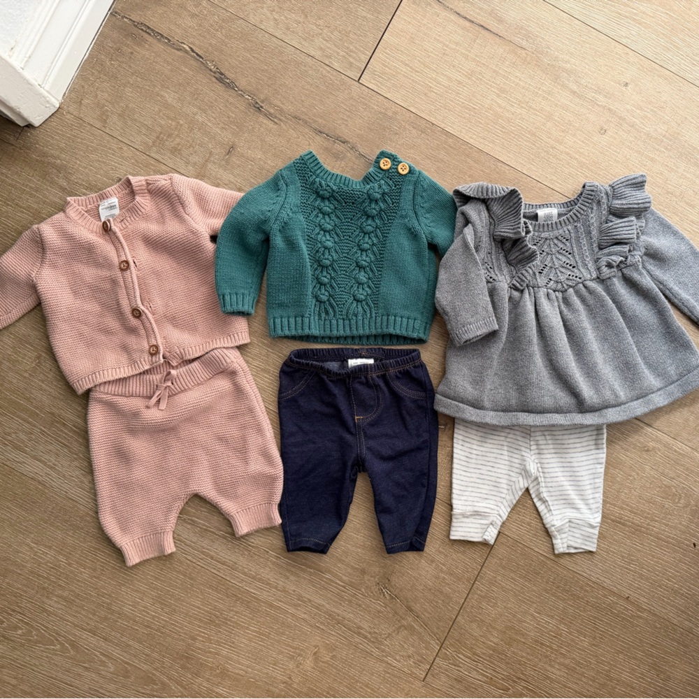 Newborn Baby Winter Sweaters Knit Outfit Bundle